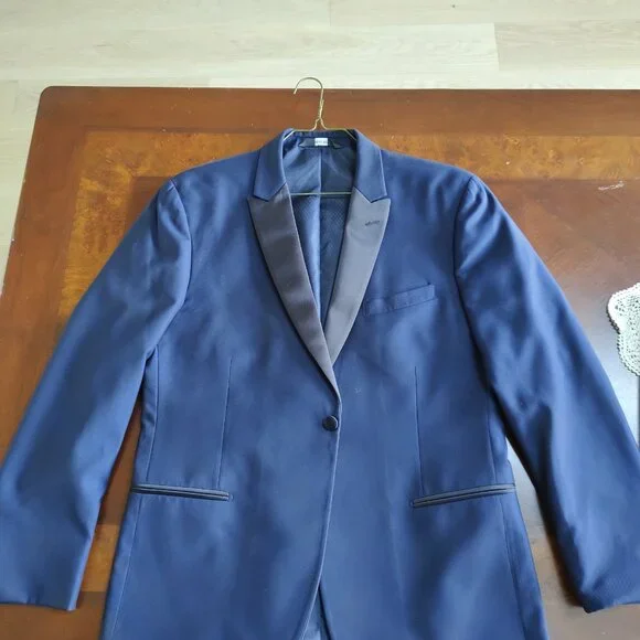 Ike Evening by Ike Behar Blue Navy Tuxedo Jacket - Picture 2 of 3